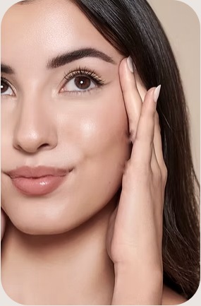 Illustrative close-up beauty portrait; temporary reference image, not a photograph of Morgan